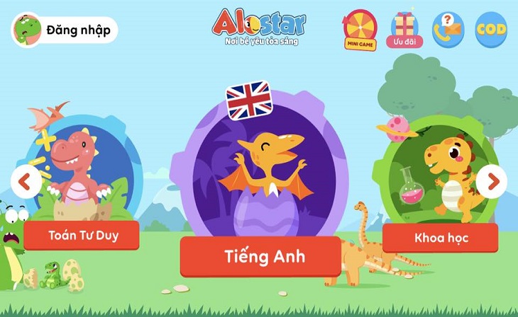 Phần mềm học tiếng Anh cho trẻ 2 tuổi Alostar
